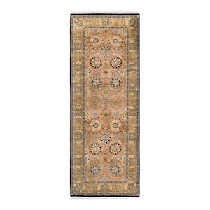 One-of-a-Kind Traditional Brown 3 ft. x 8 ft. Hand Knotted Oriental Area Rug