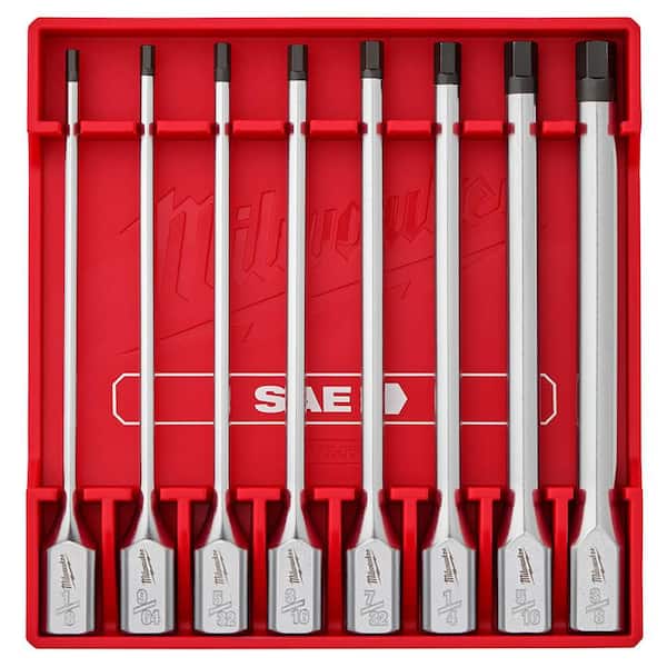 8pc 3/8" Drive Long Hex Bit Socket Set-SAE