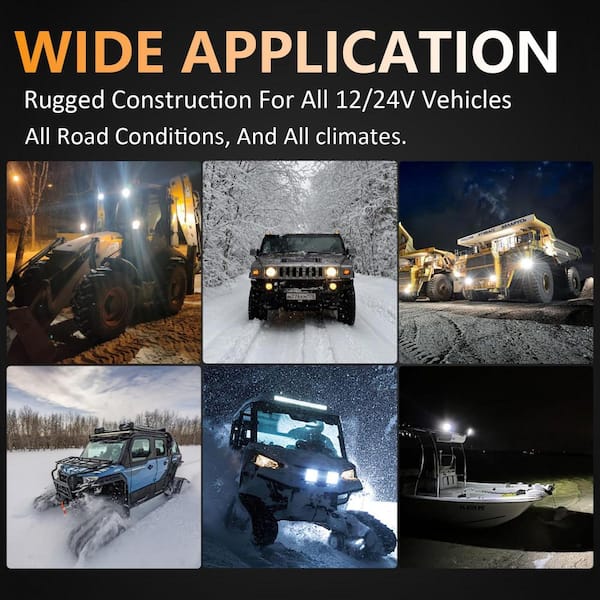 4 in. 12-Volt 7000 Lumen LED Cube Off-Road Work Light with Waterproof Housing Plug-In