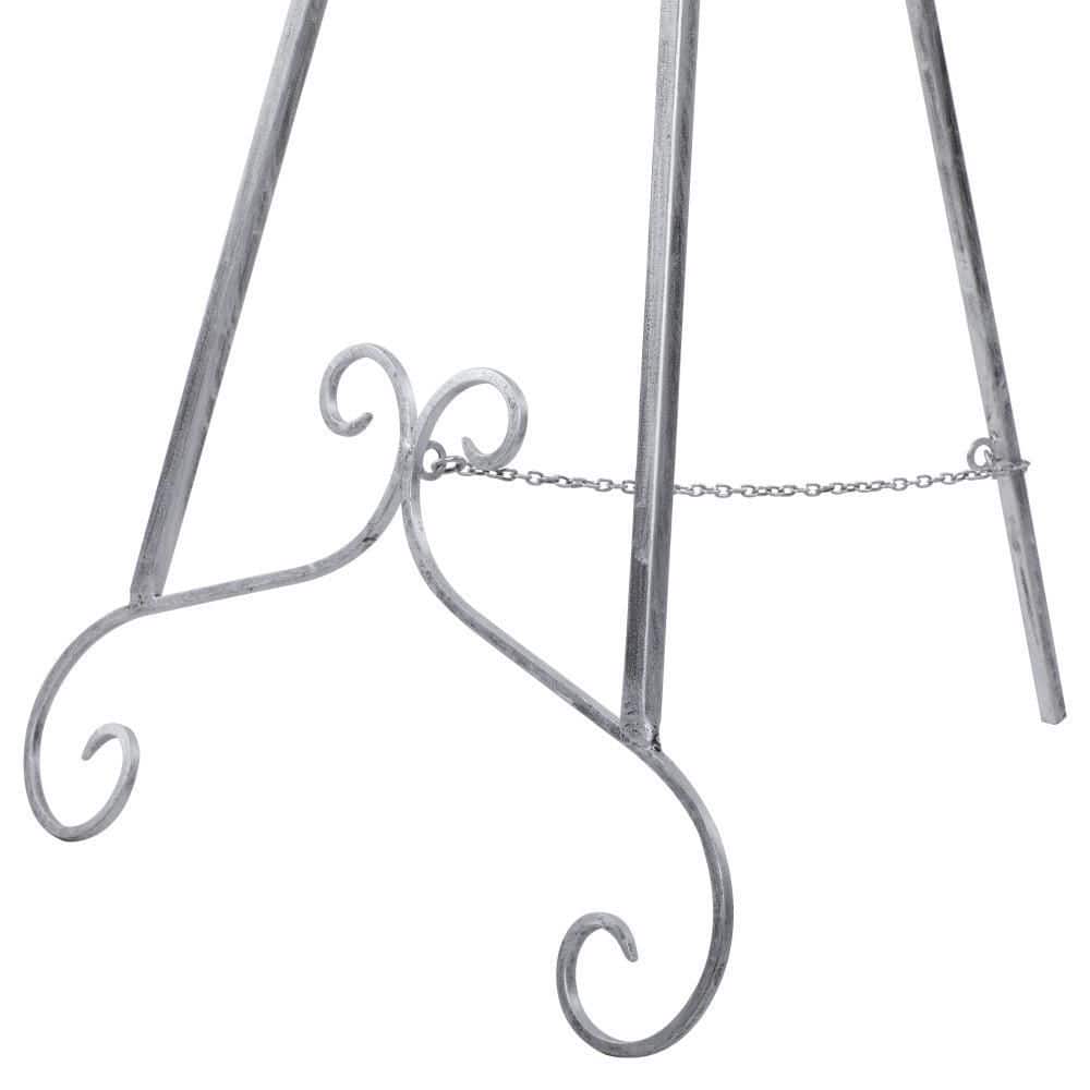 Gray Metal Adjustable Scroll Easel with Chain Support