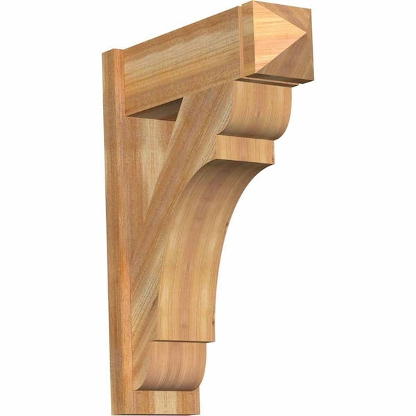 Ekena Millwork 8 in. x 32 in. x 24 in. Olympic Arts and Crafts Rough Sawn Western Red Cedar Outlooker