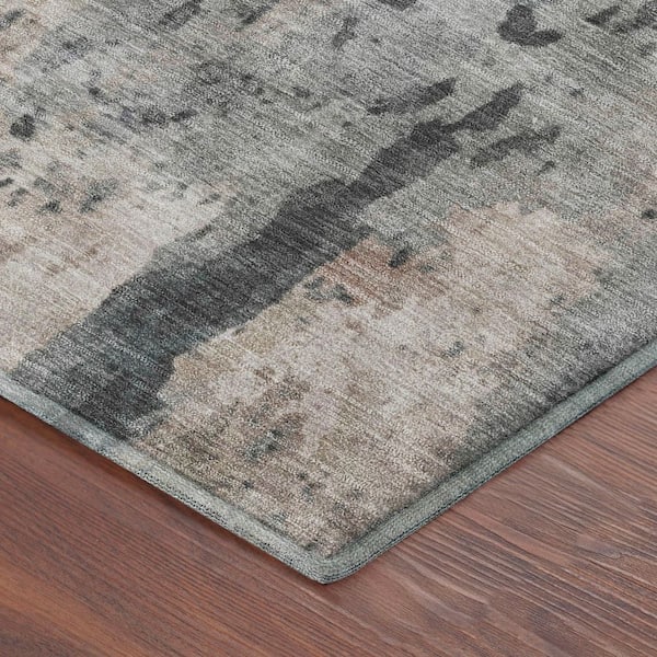 Mayfield Premium Machine Washable Abstract AMF2284 Beige 5 ft. x 7 ft. 6 in. Area Rug