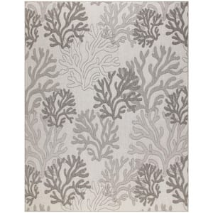 Garden Oasis Grey 8 ft. x 10 ft. Nature-inspired Contemporary Area Rug