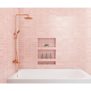 Cloe Rectangle Glossy Pink 2 in. x 8 in. Ceramic Wall Tile (10.64 sq. ft./Case)