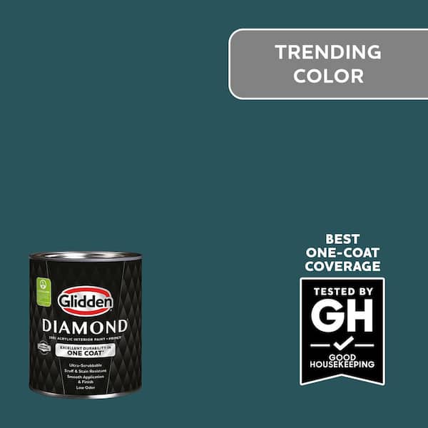Glidden Diamond 1 qt. PPG1148-7 Deep Emerald Satin Interior Paint with Primer