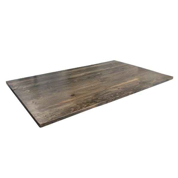 PIPE DECOR 60 in. x 36 in. x 1.25 in. Trail Brown Restore Dining Table Wood Top