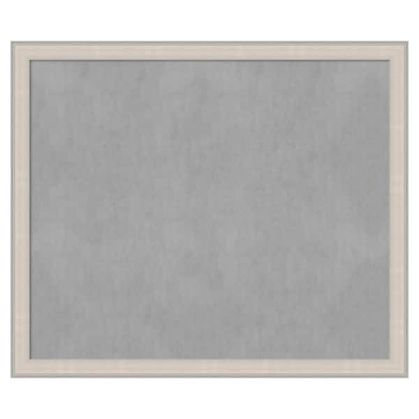 Amanti Art Cottage White Silver 52 in. x 44 in. Framed Magnetic Board