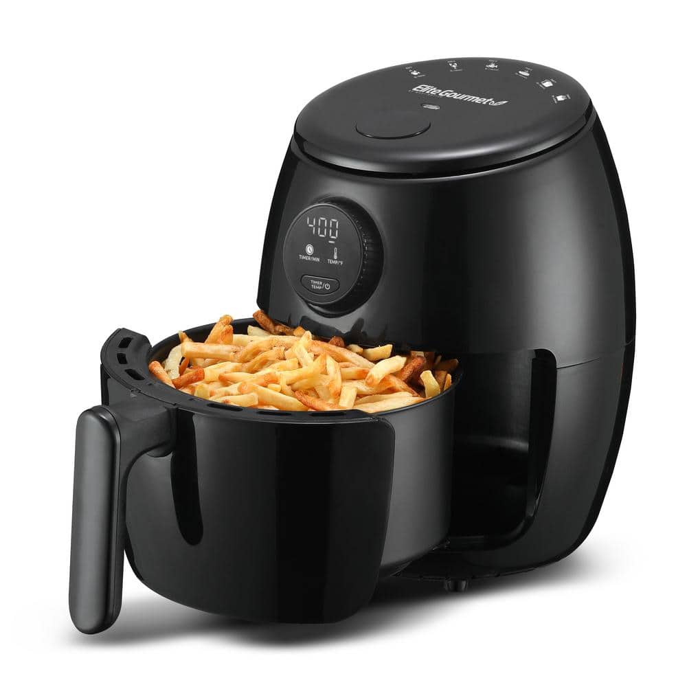 Elite Gourmet Black Digital Electric 2.1 Quart Air Fryer