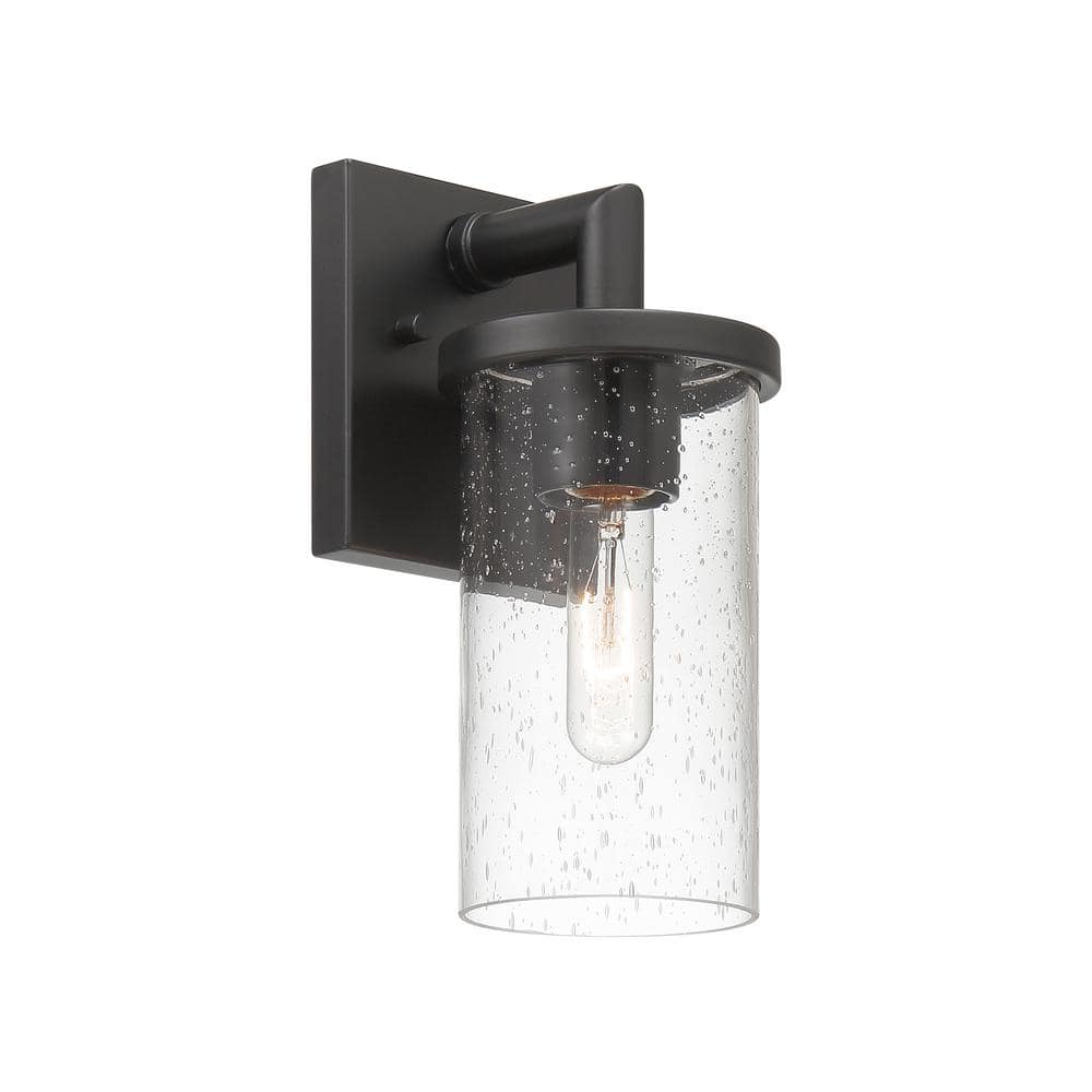Otto Matte Black Transitional Outdoor Wall Lantern