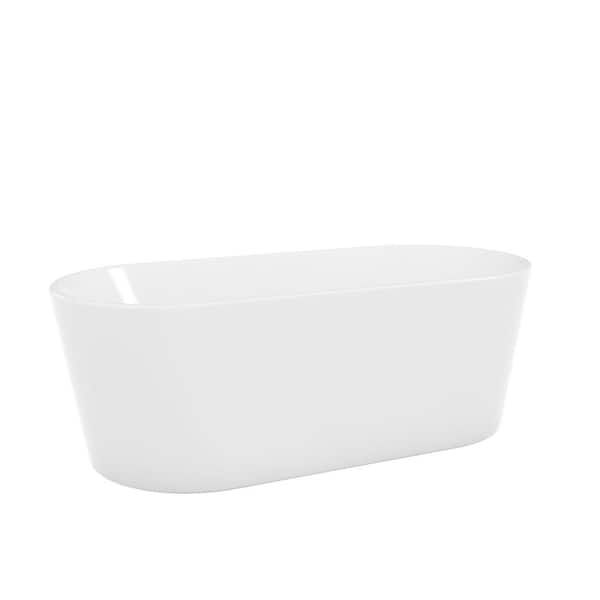 Aqua 66.5 in. L x 29 in. W Acrylic Double Ended Freestanding Soaking Bathtub with Reversible Drain in Matte Black