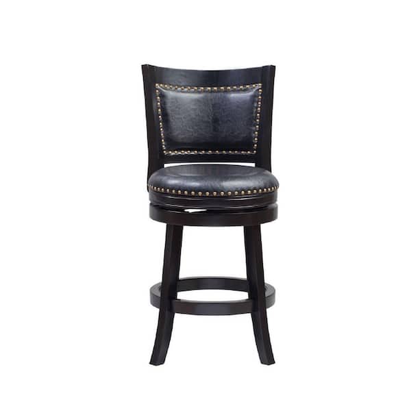 Boraam - 24 in. Black Bristol Swivel Stool