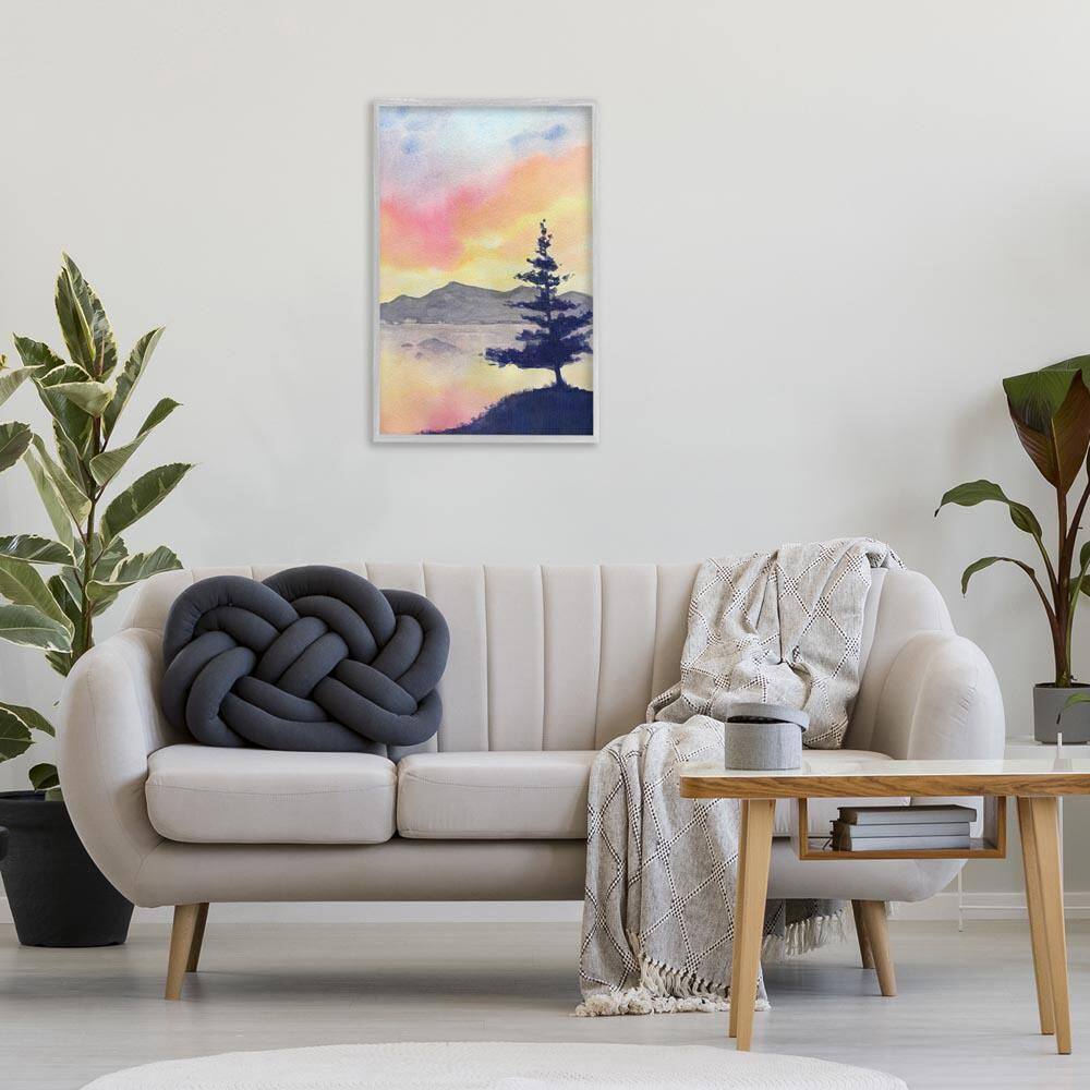 Radiant Sunset over Lake by Stephanie Fielden Gray Framed Nature Giclee Art Print 30 in. x 20 in. price history on PriceWatchPro