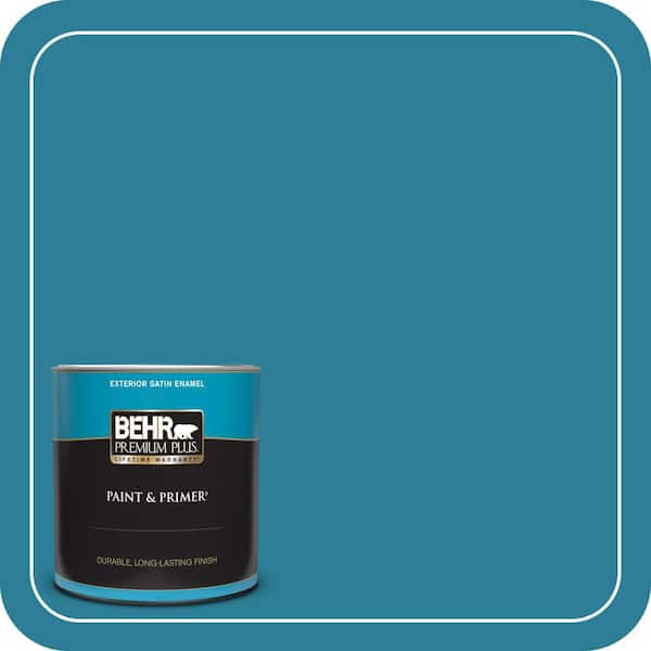 BEHR PREMIUM PLUS 1 qt. #M480-6 Valley of Glaciers Satin Enamel Exterior Paint & Primer