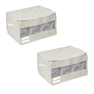 Beige Polyester Stemware Storage Box (Set of 2)
