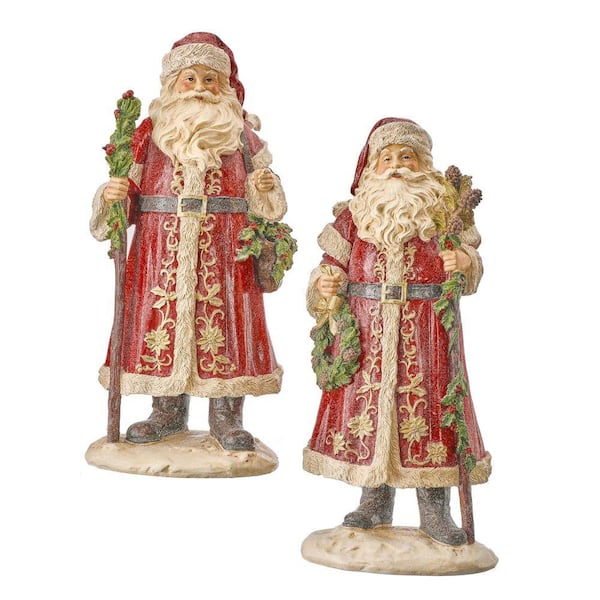 14 in.Resin Antique Santa Set