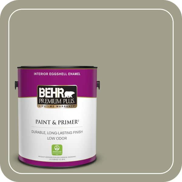 BEHR PREMIUM PLUS 1 gal. #BXC-82 Potting Moss Eggshell Enamel Low Odor Interior Paint & Primer