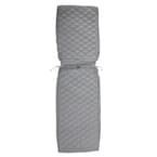 Montlake FadeSafe 80 in. D x 26 in. W x 3 in. T Grey Quilted Chaise Lounge Cushion Slipcover