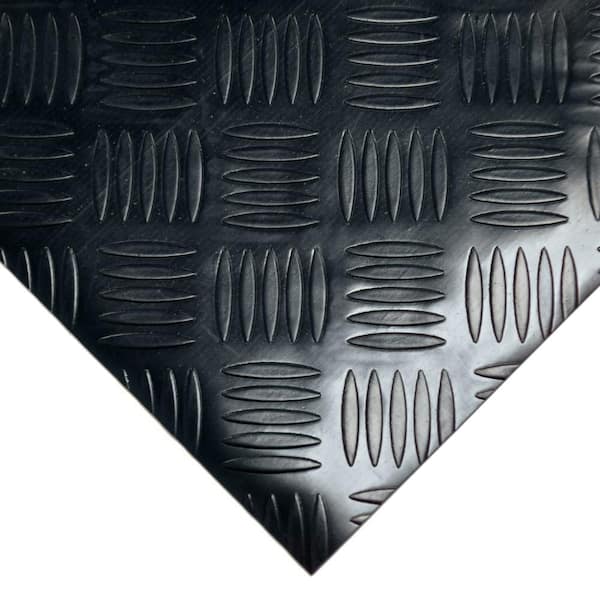 Rubber-Cal Diamond-Plate Metallic 4 ft. x 7 ft. Silver PVC Flooring (28 sq.  ft.) 03-W266-S-07 - The Home Depot