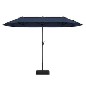 13 ft. Metal Double-Sided Market Patio Umbrella in Navy