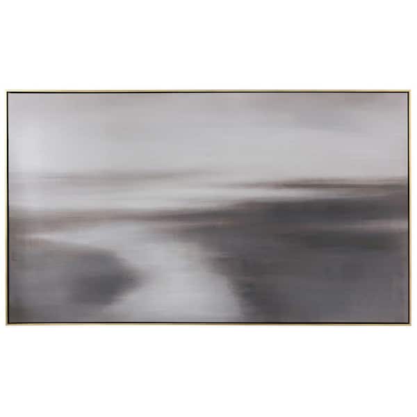 StyleCraft Grey Horizon 1-Piece Framed City Architecture Art Print 35 in. x 60 in.