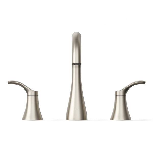 KOHLER Simplice Double-Handle 1.2 GPM 8 in. Widespread Bathroom Sink Faucet in Vibrant Brushed Nickel