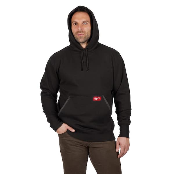 Men s 3X Large Black Heavy Duty Cotton Polyester Long Sleeve Pullover Hoodie