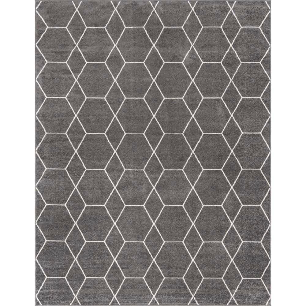 Trellis Frieze Geometric Dark Gray 10 ft. x 13 ft. Area Rug price history on PriceWatchPro