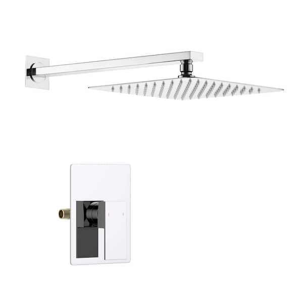 KIBI 1-Handle 1-Spray Shower Faucet 1.8 GPM with Corrosion Resistant, Pressure Balance Wall Mount in Chrome