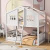 Harper & Bright Designs White Twin Over Twin Wood House Bunk Bed With ...