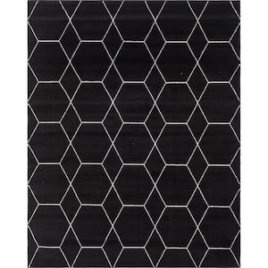 Trellis Frieze Black/Ivory 8 ft. x 10 ft. Geometric Area Rug