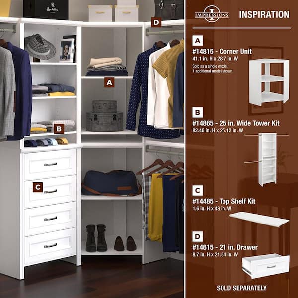 ClosetMaid Impressions 22 in. W x 9 in. H White Wood Drawer