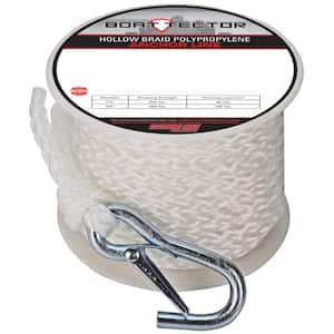 Extreme Max BoatTector Hollow Braid MFP Anchor Line with Snap Hook - 3/8  in. x 50 ft., White 3006.2069 - The Home Depot