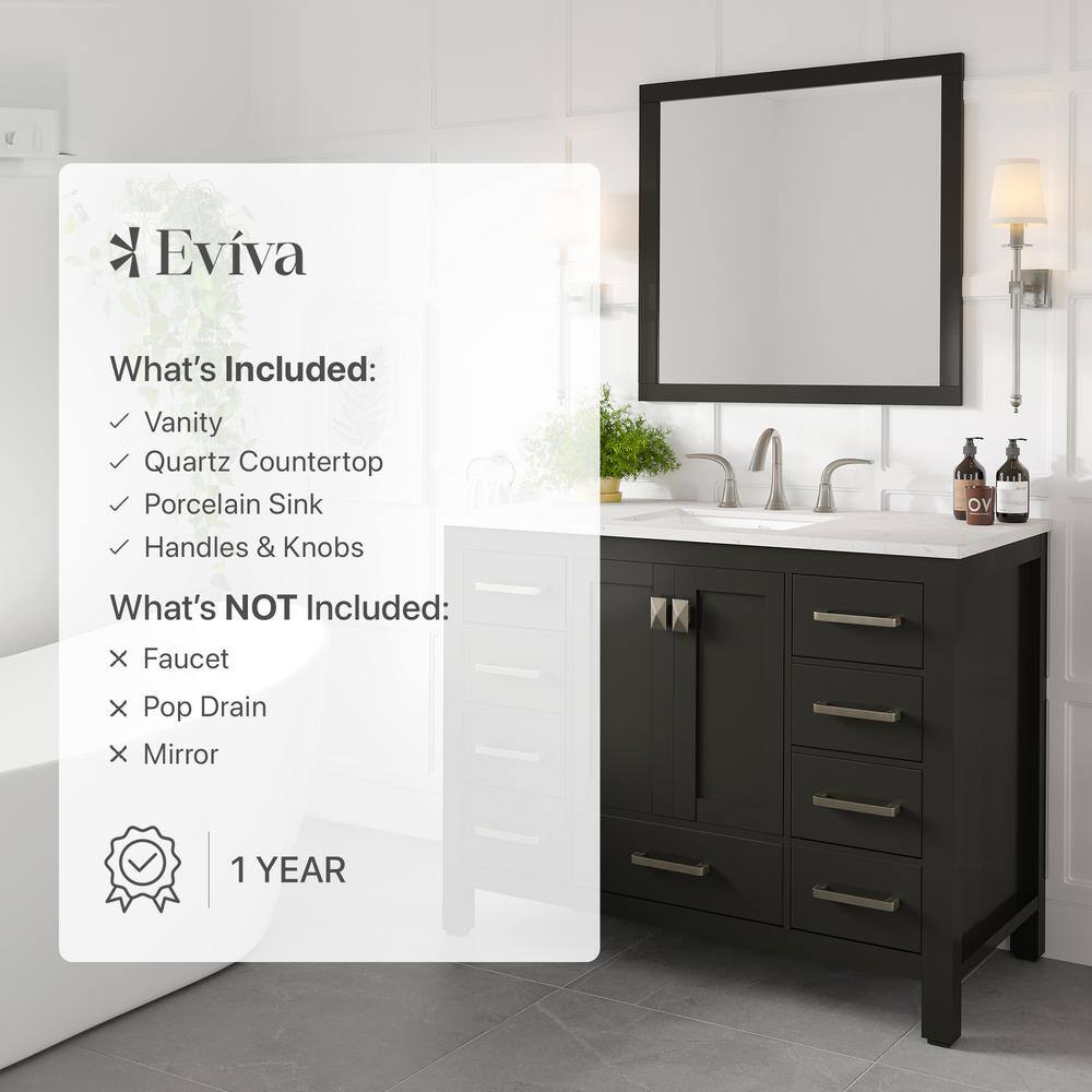 Espresso 42'' Transitional Single Vanity with Carrara Marble Top