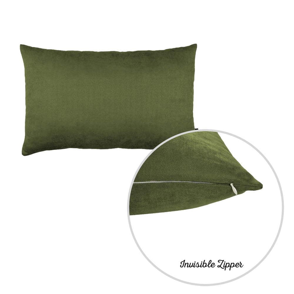 Fern Green 12" x 20" Set of 4 Lumbar Pillow Covers