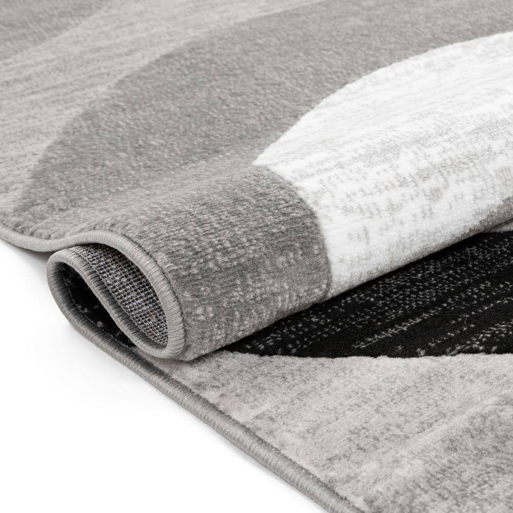Gray Geometric Flat Woven Runner Rug with Jute Backing