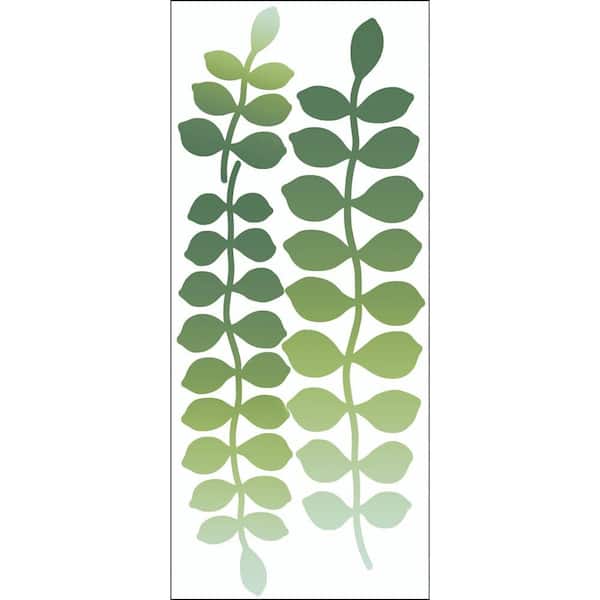 Snap 39.75 in. x 17.125 in. Green Leaf Trail Wall Decal