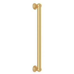 Traditional or Country Style All Brass 18 in. Decorative Grab Bar in Italian Brass