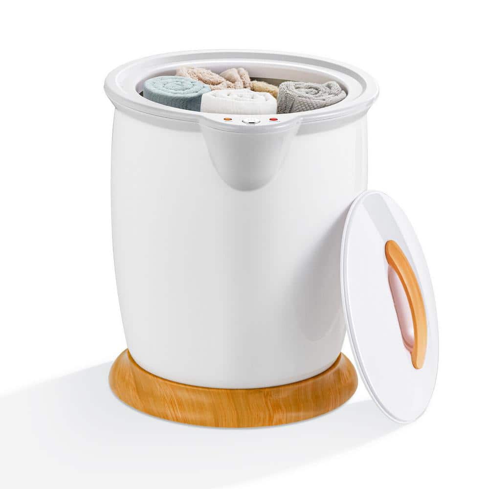 20L Countertop Towel Warmer Bucket in White with Fragrance Holder and Auto 