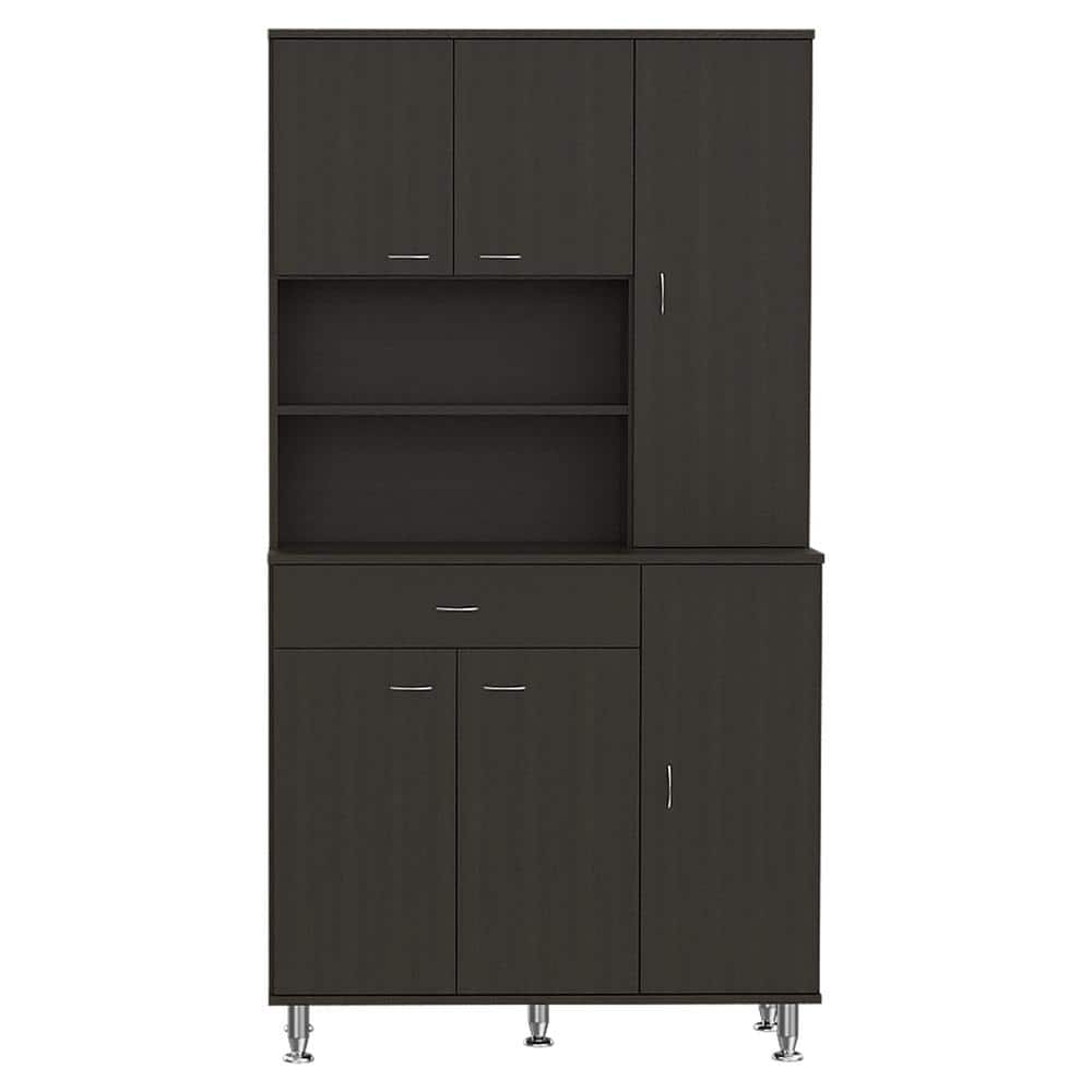 35.4 in. W x 13.7 in. D x 66.5 in. H 1-Shelf 1-Drawer Kitchen Pantry Cabine