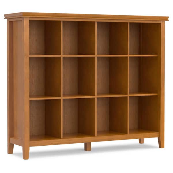 Artisan Solid Wood 48 in. x 57 in. Transitional 12 Cube Storage in Honey Brown