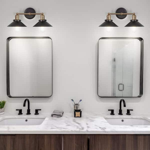 July 17.5 in. 2-Light Metal Oil Rubbed Bronze Vanity Light July 17.5 in. 2-Light Metal Oil Rubbed Bronze Vanity Light