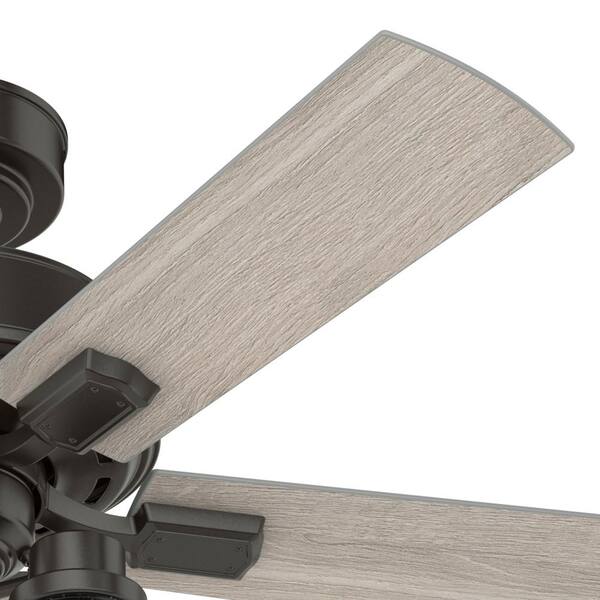 Hunter Hartland 44 in. LED Indoor Noble Bronze Ceiling Fan with Light Kit  50329 - The Home Depot