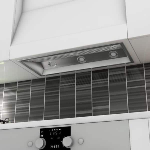 34" Stainless Steel Insert Range Hood with 4-Speed Motor