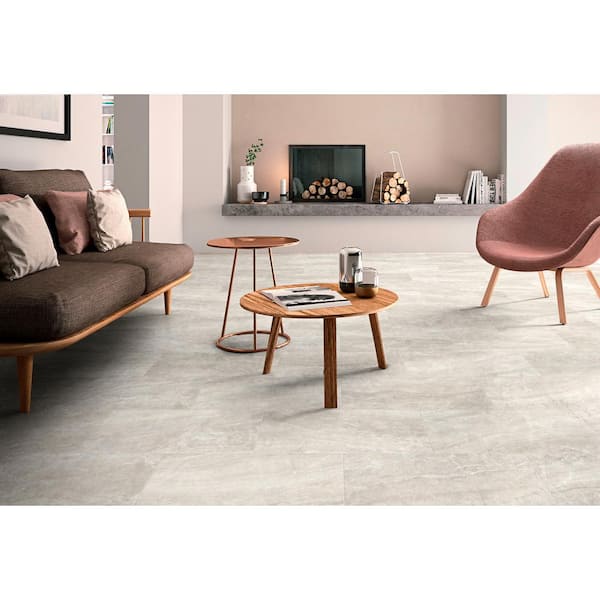 Pavia Crema 12 in. x 24 in. Matte Porcelain Stone Look Floor and Wall Tile (16 sq. ft./Case)