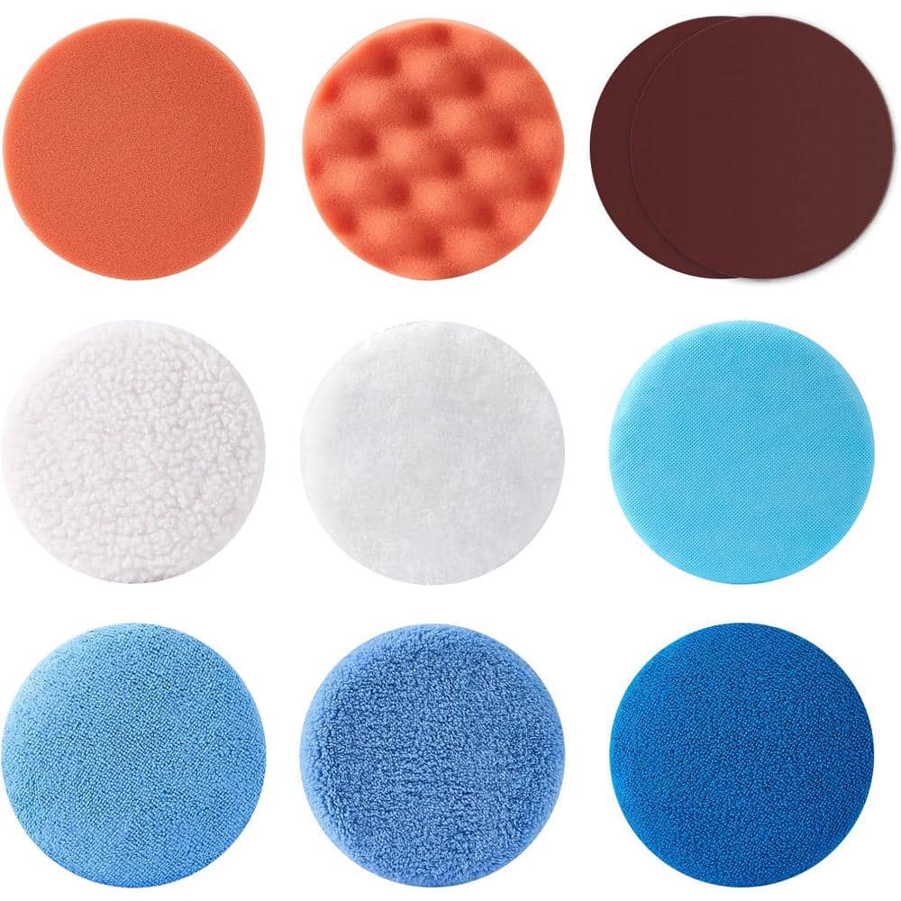 6 in. Cordless Buffing Bonnet Pad (10-Pieces) Polishing Kit for Car Detaili