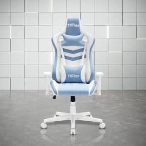 TS86 Blue Ergonomic Pastel Fabric Gaming Chair with Adjustable Arms