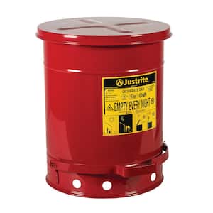 10 Gal. Red Steel Waste Container with Step On Lid