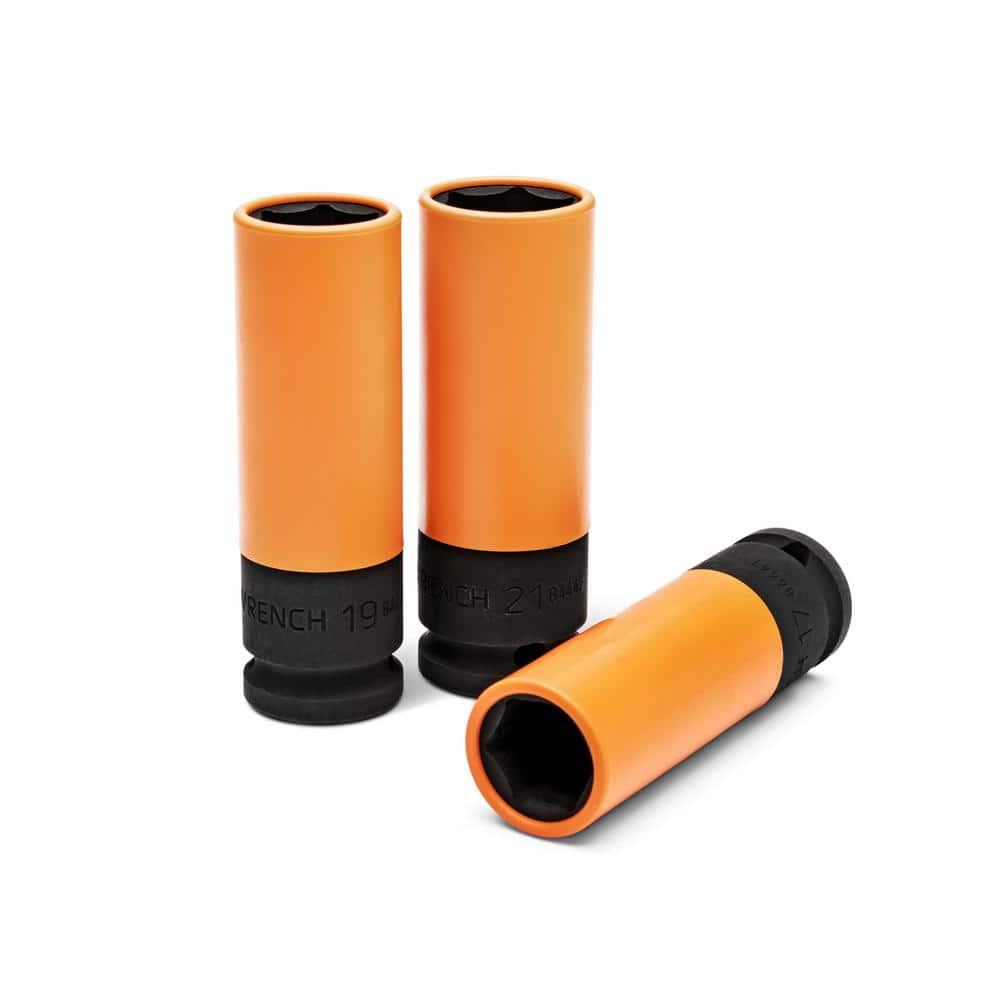 GEARWRENCH 1 2 in. Drive Metric High Strength Wheel Protector Impact Socket Set 3 Piece 84946 The Home Depot
