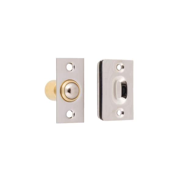 idh by St. Simons Solid Brass Wide Roller Ball Catch in Bright Nickel