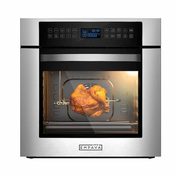 24 in. Single Electric Wall Oven with Convection Fan in Stainless Steel